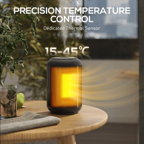 HOMCOM Încălzitor electric cu 3 moduri și temporizator 24h, 14x14x21.5 cm, Negru | Aosom Romania