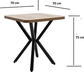 Masa bucatarie patrat  texturata, Homs 70 x 70X75 cm,600125
