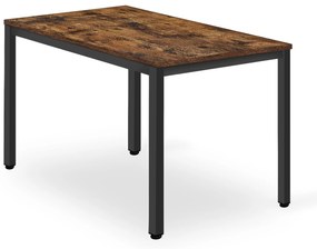 Masa de sufragerie neagra cu blat in decor rustic maro TESSA 120x60 cm