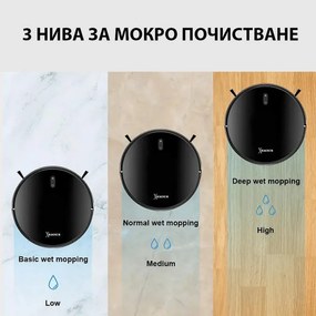 Aspirator robot MAGNUM X, 40 W, 3000 Pa, Curatare uscata si umeda, Filtrare în 3 etape, Wi-Fi, Functie de programare, Negru