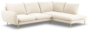 Coltar Vienna 6 locuri velvet picioare aurii L275 cm