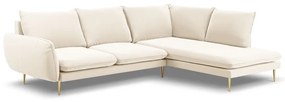 Coltar Vienna 6 locuri velvet picioare aurii L275 cm