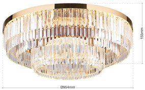 Lustra LED aplicata cristal design elegant lux PRISM D-95cm aurie 24K