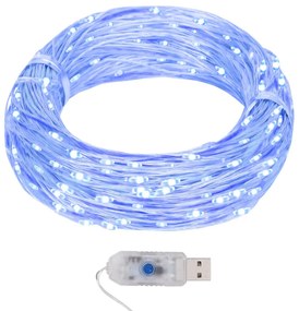 Instalatie luminoasa 400 micro LED-uri albastru 8 functii 40 m 1, Albastru
