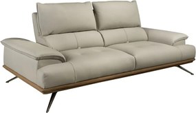 Canapea 3 locuri, tapitata cu piele naturala, spatar rabatabil Grey taupe