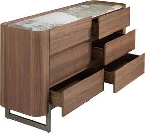 Comoda 6 sertare deosebita design LUX Walnut-Marble