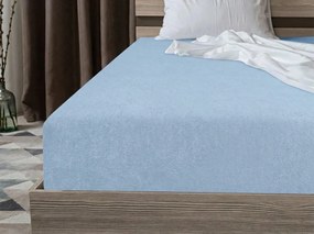 Cearsaf Frotir cu elastic 90x200 cm albastru deschis
