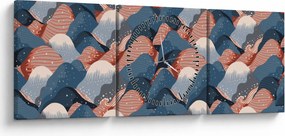 Tablou - Valuri și dealuri (cu ceas) (90x30 cm)