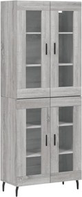 vidaXL Dulap înalt, gri sonoma, 69,5x34x180 cm, lemn compozit