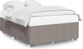 vidaXL Cadru de pat fără saltea, gri taupe, 140x200 cm, textil