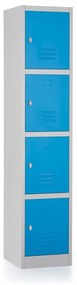 Dulap metalic - 4 cutii, 38 x 45 x 185 cm, blocare, albastru - ral 5012