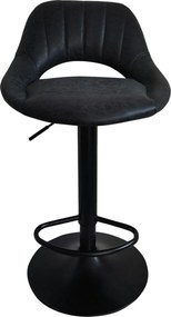 Scaun bar LORASA NEW, negru, piele intoarsa/metal, 45x45x82/102 cm