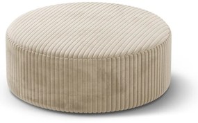 Taburet bej cu tapițerie din catifea reiată Dia – Micadoni