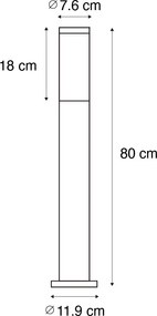 Stâlp de exterior ruginiu maro cu opal 80 cm IP44 - Rox