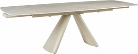 Masa extensibila CORVUS, bej cu efect de piatra travertin, ceramica/me