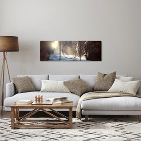 Tablou - Stânci și valuri ale oceanului (cu ceas) (90x30 cm)