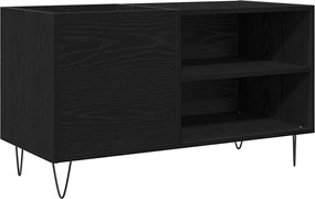 vidaXL Dulap pentru discuri de vinil Stejar Negru 85 x 38 x 48 cm