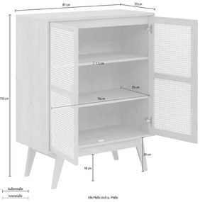 Dulap în culoare naturală cu aspect de lemn de stejar 87x110 cm Bridget – Støraa