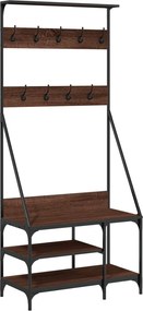 vidaXL Suport de haine cu raft pantofi, stejar maro, 80x40x184 cm