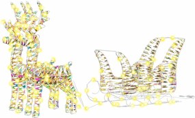 vidaXL Sanie cu ren cu 160 LED Alb cald 30 x 12 x 54,5 cm PET