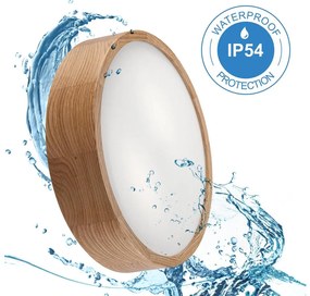 Plafonieră pentru baie OAK 3xE27/15W/230V stejar ø 37 cm IP54