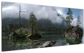 Tablou cu pomi în lac (120x50 cm)
