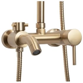 REA-P7051 - Set de duș cu baterie LUIS, auriu periat