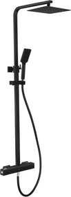 Set de duș NAESBY cu baterie termostatică, negru mat