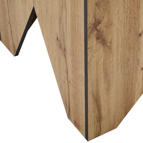 Masă de sufragerie modernă cu model de fibre de lemn, Maro deschis | Aosom Romania