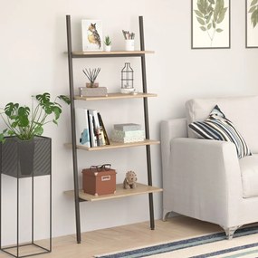 vidaXL Raft înclinat cu 4 niveluri maro deschis / negru 64x34x150,5 cm