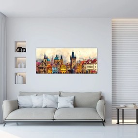 Tablou - Toamna în orașul pictat (120x50 cm)