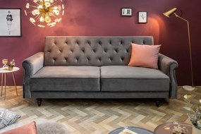 Canapea extensibila design Chesterfield, Maison Belle Affaire 220cm, gri