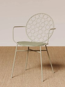 Scaun de exterior, verde, din metal, Bubble