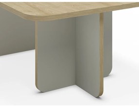 Măsuță de cafea verde-deschis/în culoare naturală cu blat cu aspect de lemn de stejar 56x100 cm Hillary – Marckeric