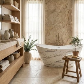 Cadă acrilică freestanding Ferrano Slim Nature 170