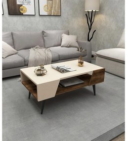 Măsuță de cafea Aren Beige and Light Walnut