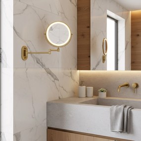 Oglindă LED Glow Brush Gold