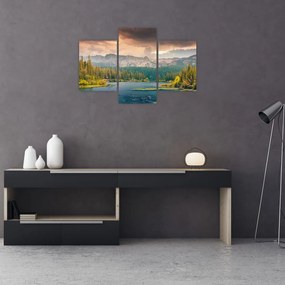 Tablou cu râu montan și munți (90x60 cm)