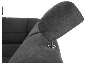 Colţar, piele ecologică negru/material, model dreapta, SANTIAGO U