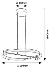 Rabalux 72149 - Lustru LED ADALIND suspendat pe cablu, 40W, 230V, 3000K