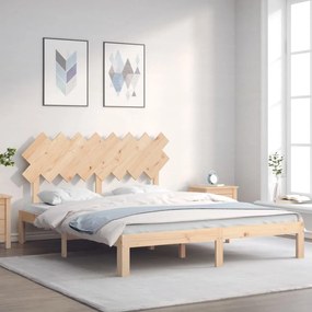 3193736 vidaXL Cadru de pat cu tăblie, 160x200 cm, lemn masiv