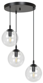 Lustra moderna stil minimalist COSMO 3 negru/transparent