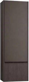Dulap coloana mare suspendat KolpaSan Orphia riflat 1 usa si 1 sertar 45x140 cm finisaj grafit negru