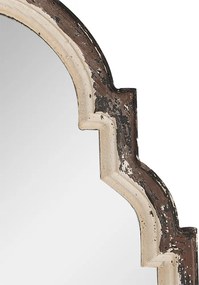 Oglinda de perete, maro, din lemn, aspect vintage, 63x4x91 cm