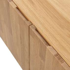 Comodă TV în culoare naturală din lemn de stejar 180x56x46 cm Bono – WOOOD