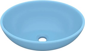 vidaXL Chiuvetă de lux, albastru mat, 40x33 cm, ceramică, formă ovală