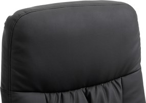 HOMCOM Fotoliu Relax Rotativ 360° din Metal și Piele Sintetică, cu Suport pentru Picioare, Spătar Reglabil, Negru | Aosom Romania