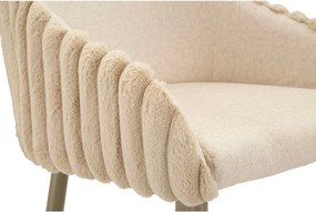 Scaune de bar crem cu cotiere 2 buc. tapițate (înălțime șezut 78 cm) Alaska – Mauro Ferretti