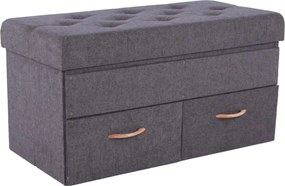 Taburet SULOT TYP 2, stofa clasica gri, cu spatiu depozitare, 84x42x43