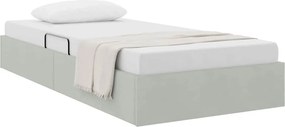 vidaXL Pat cu storage cu headboard Gri deschis 90 x 200 cm Catifea